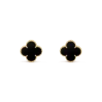 [Eternal Jewelry]CLOVER MEDIUM 1 MOTIFS  ONYX STUD EARRINGS - 图片 2