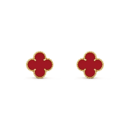 [Eternal Jewelry]CLOVER MINI 9.5MM CARNELIAN EARRINGS