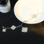 [Eternal Jewelry]CLOVER BRACELET 5 MOTIF SILVER DIAMOND PAVED - 图片 2