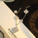[Eternal Jewelry]CLOVER BRACELET 5 MOTIF SILVER DIAMOND PAVED - 图片 5