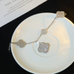 [Eternal Jewelry]CLOVER BRACELET 5 MOTIF SILVER DIAMOND PAVED - 图片 9