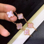 [Eternal Jewelry]CLOVER 5 MOTIFS Pink  AGATE  BRACELET - 图片 2