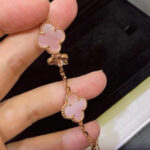 [Eternal Jewelry]CLOVER 5 MOTIFS Pink  AGATE  BRACELET - 图片 4