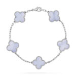 [Eternal Jewelry]CLOVER  5 MOTIF PURPLE CHALCEDONY BRACELET SILVER
