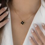 [Eternal Jewelry]CLOVER 15MM DIAMOND ONYX NECKLACE - 图片 7