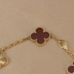 [Eternal Jewelry]CLOVER  5 MOTIFS CARNELIAN GOLD BRACELET - 图片 4