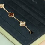 [Eternal Jewelry]CLOVER  5 MOTIFS CARNELIAN GOLD BRACELET - 图片 6