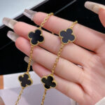 [Eternal Jewelry]CLOVER 10 MOTIFS ONYX NECKLACE - 图片 2