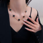 [Eternal Jewelry]CLOVER 10 MOTIFS ONYX NECKLACE - 图片 18