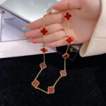 [Eternal Jewelry]CLOVER 10 MOTIFS CARNELIAN NECKLACE - 图片 3