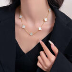 [Eternal Jewelry]CLOVER 10 MOTIFS WHITE MOTHER OF PEARL NECKLACE - 图片 9
