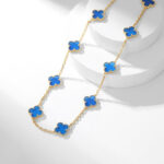 [Eternal Jewelry]CLOVER 10 MOTIFS BLUE AGATE NECKLACE - 图片 5