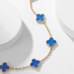 [Eternal Jewelry]CLOVER 10 MOTIFS BLUE AGATE NECKLACE - 图片 7