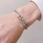 [Eternal Jewelry]FORC LARGE HORSESHOE  COLORED DIAMOND BRACELET SILVER - 图片 19