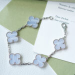 [Eternal Jewelry]CLOVER  5 MOTIF PURPLE CHALCEDONY BRACELET SILVER - 图片 2