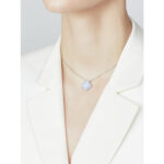 [Eternal Jewelry]CLOVER 15MM BLUE CHALCEDONY NECKLACE SILVER - 图片 4