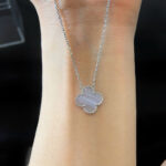 [Eternal Jewelry]CLOVER 15MM BLUE CHALCEDONY NECKLACE SILVER - 图片 5