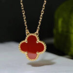 [Eternal Jewelry]CLOVER 15MM CARNELIAN SINGLE FLOWER NECKLACE - 图片 3
