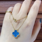 [Eternal Jewelry]CLOVER 15MM BLUE AGATE NECKLACE - 图片 8