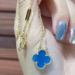 [Eternal Jewelry]CLOVER 15MM BLUE AGATE NECKLACE - 图片 9