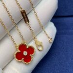 [Eternal Jewelry]CLOVER 15MM DIAMOND CARNELIAN NECKLACE - 图片 4