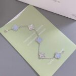 [Eternal Jewelry]CLOVER  5 MOTIF DIAMOND PURPLE CHALCEDONY BRACELET SILVER - 图片 7