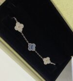 [Eternal Jewelry]CLOVER  5 MOTIF DIAMOND PURPLE CHALCEDONY BRACELET SILVER - 图片 11