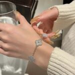 [Eternal Jewelry]CLOVER  5 MOTIF DIAMOND PURPLE CHALCEDONY BRACELET SILVER - 图片 12