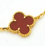 [Eternal Jewelry]CLOVER  5 MOTIFS CARNELIAN GOLD BRACELET - 图片 8