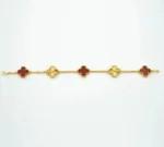 [Eternal Jewelry]CLOVER  5 MOTIFS CARNELIAN GOLD BRACELET - 图片 5