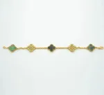 [Eternal Jewelry]CLOVER 5 MOTIF GRAY MOP DIAMOND BRACELET - 图片 5