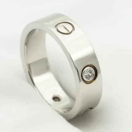 [Eternal Jewelry]LOVE RING 5.5MM 3 DIAMONDS SILVER