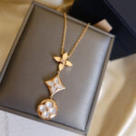 [Eternal Jewelry]COLOR BLOSSOM LARIAT NECKLACE PINK GOLD WHITE MOTHER PEARL AND DIAMOND - 图片 9