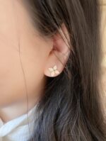 [Eternal Jewelry]STAR BLOSSOM STUD EARRINGS PINK GOLD DIAMONDS - 图片 3