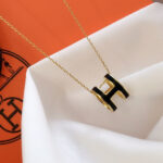 [Eternal Jewelry]HM CLIC BLACK ENAMEL GOLD NECKLACE - 图片 6