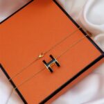 [Eternal Jewelry]HM CLIC BLACK ENAMEL GOLD NECKLACE - 图片 9