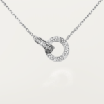 [Eternal Jewelry]LOVE 7.6MM NECKLACE ROSE GOLD AND SILVER  FULL DIAMOND - 图片 7