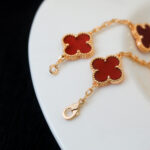 [Eternal Jewelry]CLOVER 5 MOTIFS RED AGATE  BRACELET - 图片 10