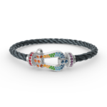 [Eternal Jewelry]FORC LARGE HORSESHOE  COLORED DIAMOND BRACELET SILVER - 图片 5