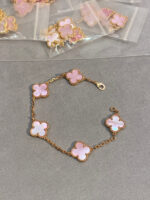 [Eternal Jewelry]CLOVER 5 MOTIFS Pink  AGATE  BRACELET - 图片 10