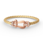 [Eternal Jewelry]FORCE LARGE HORSESHOE HALF DIAMOND BRACELET ROSE GOLD - 图片 4