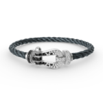 [Eternal Jewelry]FORCE LARGE HORSESHOE BLACK WHITE DIAMOND BRACELET SILVER - 图片 4