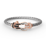[Eternal Jewelry]FORCE LARGE HORSESHOE BLACK WHITE DIAMOND BRACELET ROSE GOLD