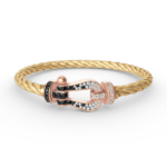 [Eternal Jewelry]FORCE LARGE HORSESHOE BLACK WHITE DIAMOND BRACELET ROSE GOLD - 图片 2
