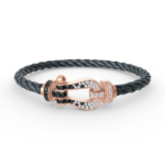 [Eternal Jewelry]FORCE LARGE HORSESHOE BLACK WHITE DIAMOND BRACELET ROSE GOLD - 图片 3