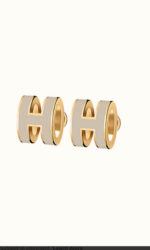[Eternal Jewelry]MINI POP H GOLD EARRINGS GREY - 图片 2