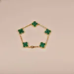 [Eternal Jewelry]CLOVER 5 MOTIFS MALACHITE BRACELET - 图片 7