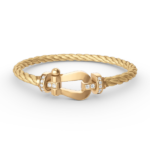 [Eternal Jewelry]FORCE LARGE HORSESHOE HALF DIAMOND BRACELET GOLD - 图片 4