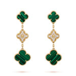 [Eternal Jewelry]CLOVER EARRINGS GOLD MALACHITE DIAMOND 3 MOTIF - 图片 2