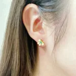 [Eternal Jewelry]FRIVOLE  FLOWER MALACHITE EARRINGS - 图片 2